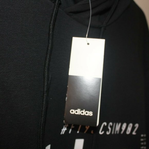 Men's Adidas Brilliant Basics Hoodie Sz 2XL Black - Picture 2 of 8